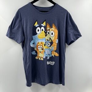 Bluey Graphic T-Shirt Family Print Short Sleeve Size Large